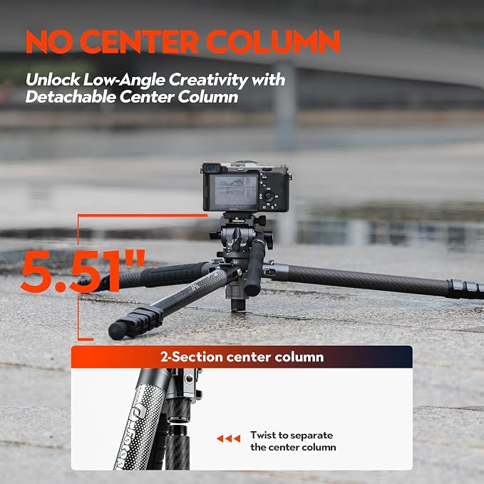 Fotopro Carbon Fiber Tripod 65 Inch Travel Tripod - Image 6