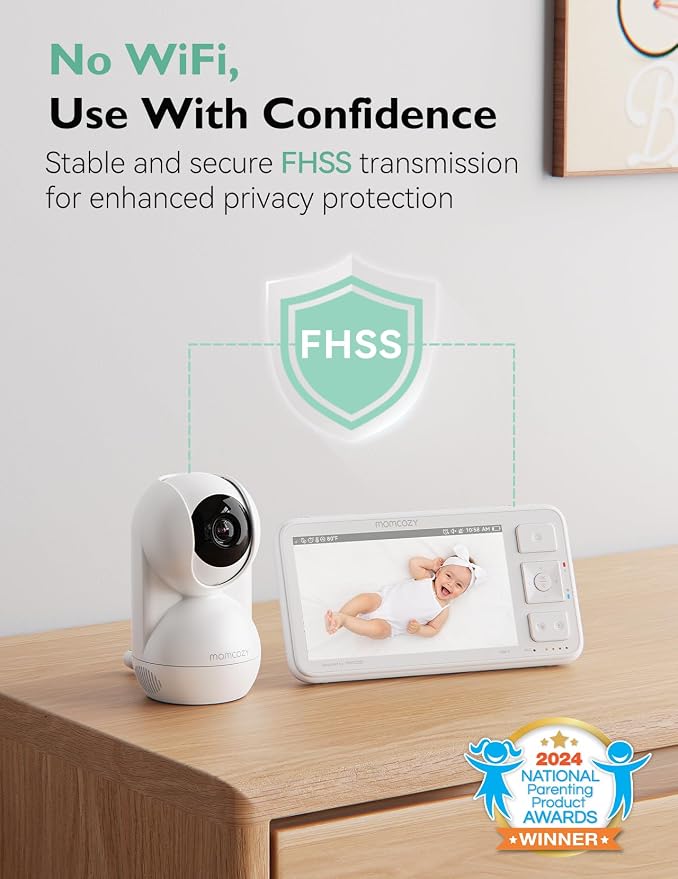 Momcozy Video Baby Monitor, 5.5” 1080P Full HD Baby Monitor - Image 2