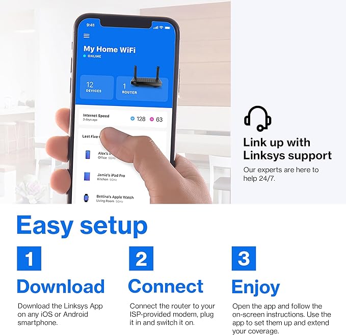 Linksys Mesh Wifi 6 Router, 700 Sq. ft Coverage, 25+ Devices, Speeds up to - Image 5