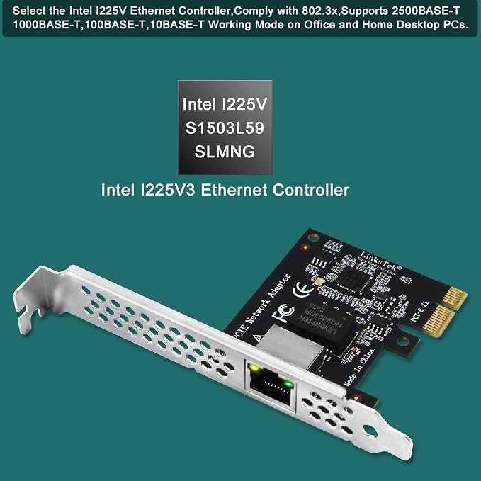 PCI Express X1 Interface to 2.5GbE RJ45 Ports Network Adapter - Image 2
