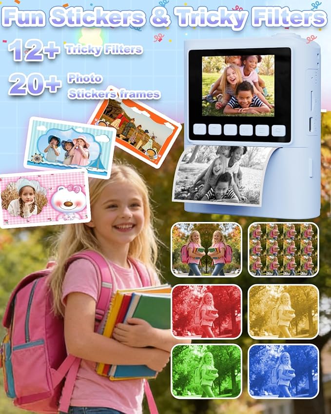 Instant Print Camera for Kids, 1080P Instant Digital Print Cameras for Toddler - Image 5