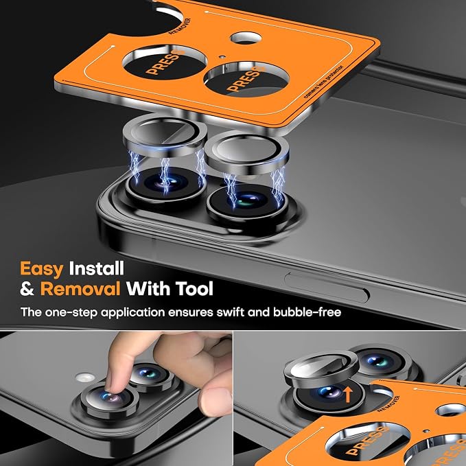 Camera Lens Protector for iPhone 17/16/16 Plus, Tempered Glass Metal Individual - Image 7