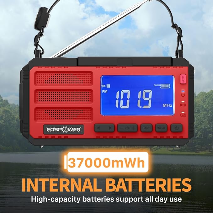 FosPower NOAA Emergency Weather Radio D8 37000mWh Portable Power Bank, - Image 3