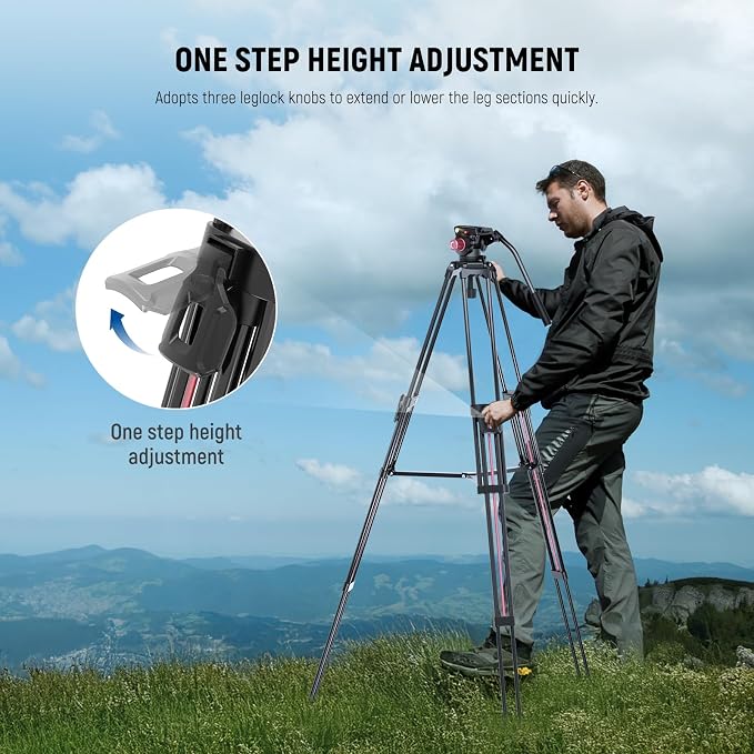 NEEWER 79"/2m Video Camera Tripod - Image 3