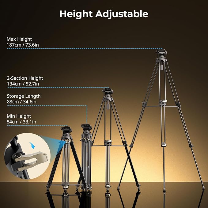 SmallRig AD-01S Video Tripod, Dual-Mode Quick Release Plate, Load up to 13.2lb - Image 6