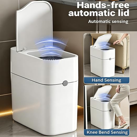 Motion Sensor Bathroom Trash Can, Automatic Touchless Smart Garbage Bin - Image 2