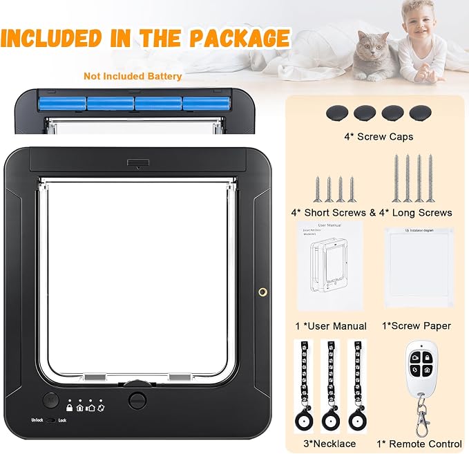 Smart Cat Door for Interior & Exterior, RFID Cat Pet Door - Image 7