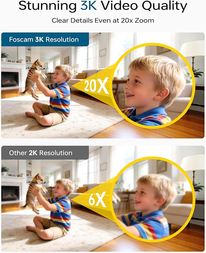 FOSCAM 3K Security Camera Indoor, 360° PTZ Baby & Pet Monitoring - Image 2