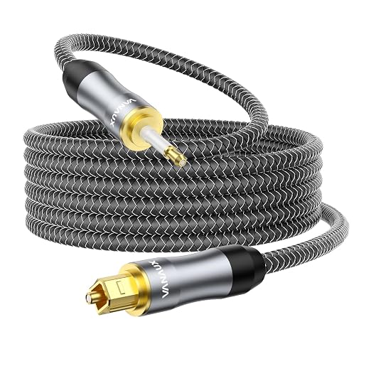 VANAUX Toslink to Mini Toslink Digital Optical Cable, S/PDIF Fiber Optic Audio by VANAUX