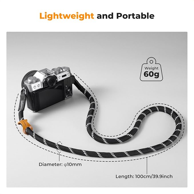 K&F CONCEPT Camera Neck Strap, 100cm Nylon Rope Camera Shoulder Strap - Image 4