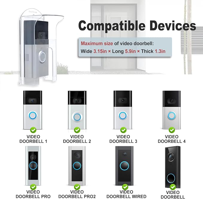 Transparent Plastic Doorbell Rain Cover, All Models Waterproof Protector Shield - Image 3
