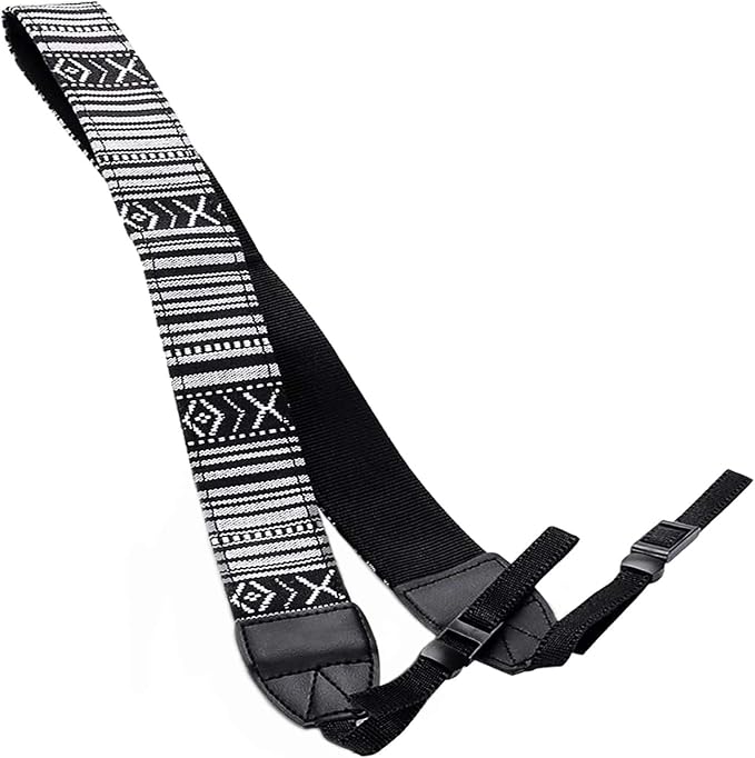 Camera Strap Canvas BlackWhite Shoulder Strap - Image 4