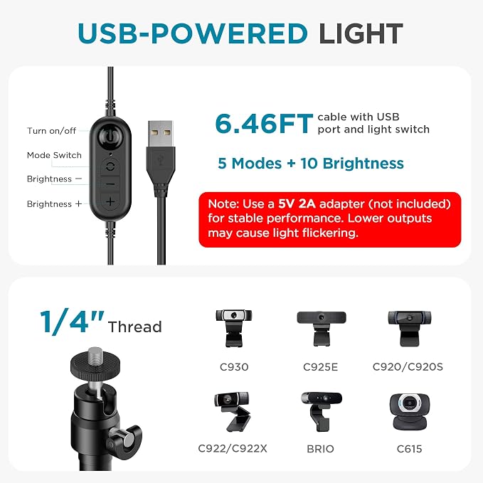InnoGear Zoom Lighting for Computer, 50 Light Modes Video Conference Lighting - Image 2