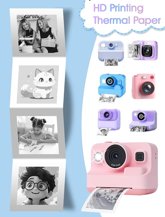 12 Rolls Kids Camera Paper Roll Refill, QIIYNTE Thermal Paper - Image 3