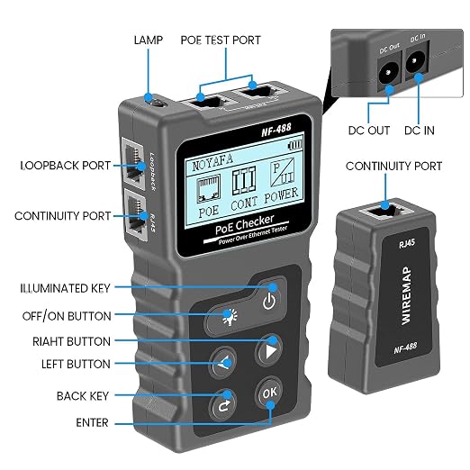 NF-488 Network Cable Testers RJ45 Continuity Checking CAT5 CAT6 LAN Ethernet - Image 8