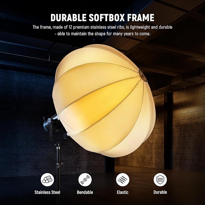 NEEWER 26"/65cm Lantern Softbox, Quick Release 360° Light Diffuser Bowens Mount - Image 4