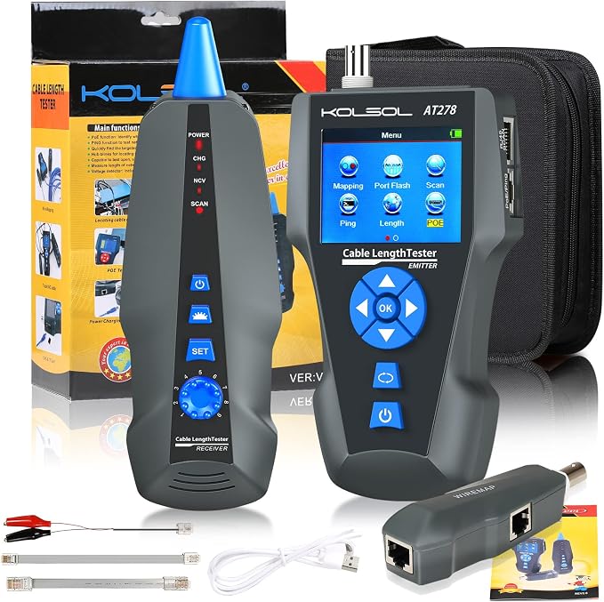 Network Cable Tester, AT278 TDR Multi-Functional LCD Wire Tracker - Image 7