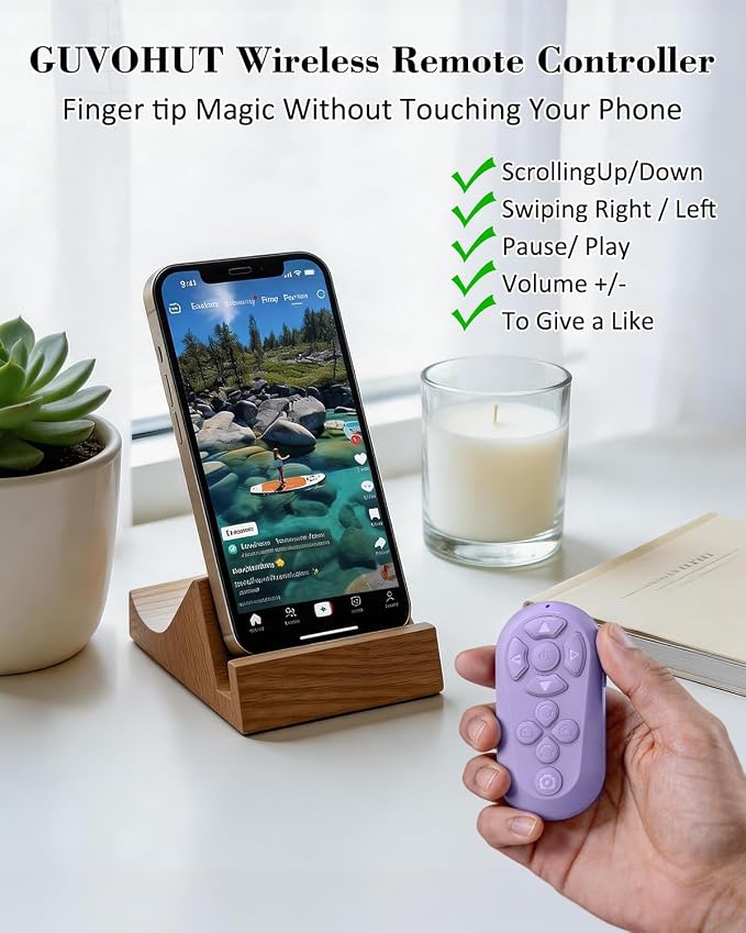 Bluetooth Remote Controller for TikTok Scrolling/Camera/Video Recording/Kindle - Image 2