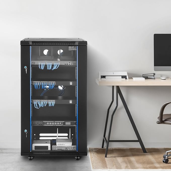 VEVOR 22U Server Rack Cabinet, Network Cabinet Wall Mount, 23.6 in Depth - Image 8