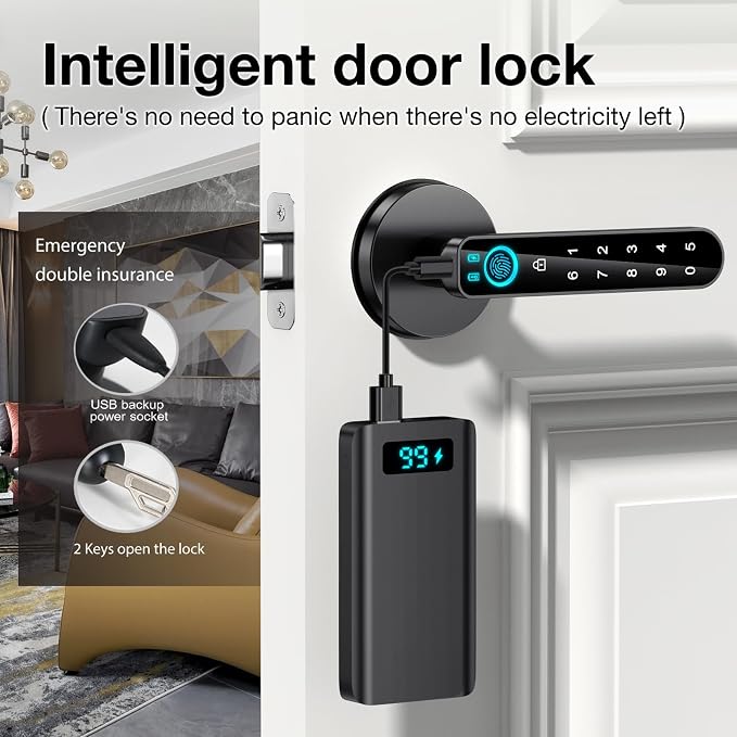 Fingerprint Door Lock- Smart Door knob, biometric Door Lock，with passcode - Image 5