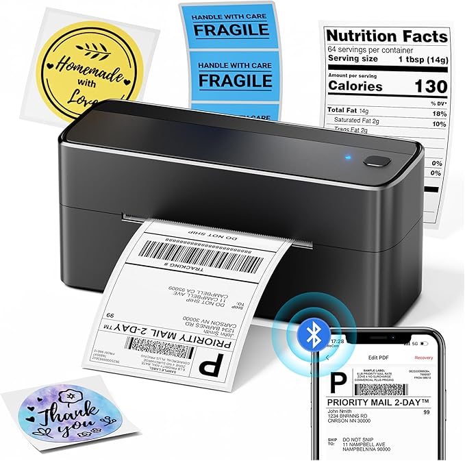 Phomemo Bluetooth Shipping Label Printer, 241BT 4X6 Wireless Thermal Label by Phomemo