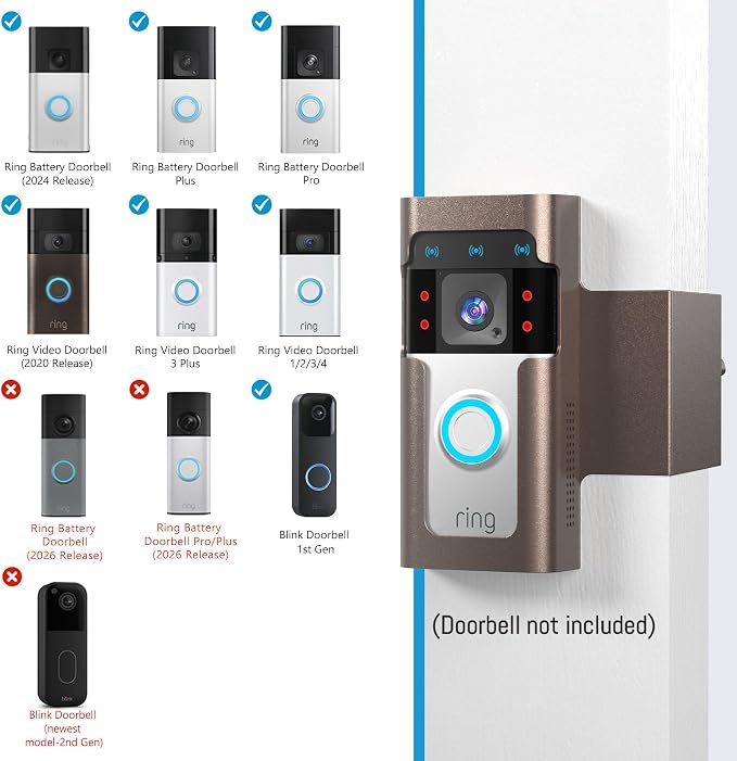 Anti Theft Ring Doorbell Mount: Metal Ring Apartment Door Mount Blink Doorbell - Image 2