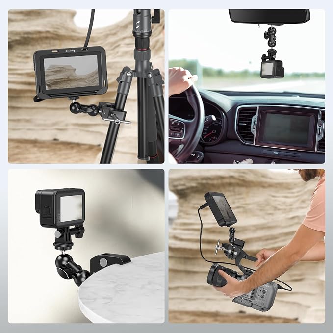 SMALLRIG Super Camera Clamp Mount, Double Ball Head Magic Arm Adapter, - Image 5