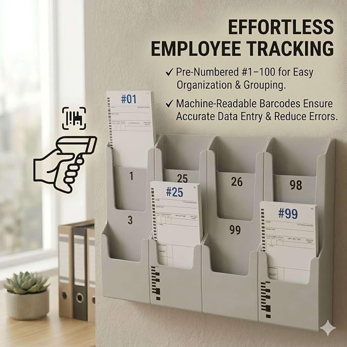 44100-10 Employee Time Cards, 2 Boxes of 100 - Image 4