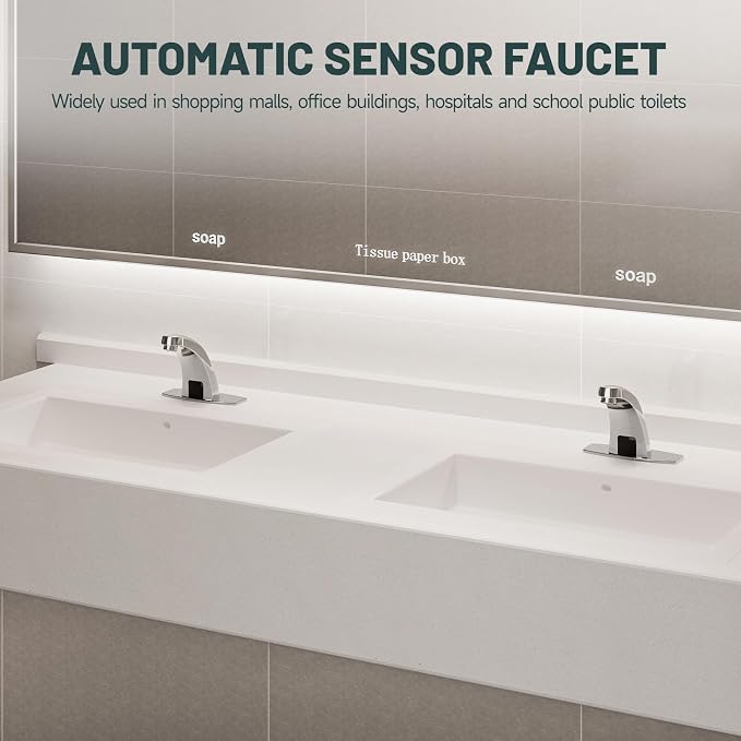 Touchless Bathroom Sink Faucets, Brushed Nickel - Image 7