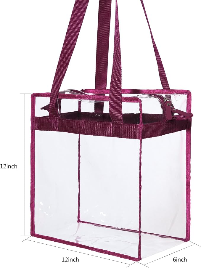 BAGAIL Clear Bags 12x6x12 Stadium Approved Clear Tote Bag - Image 3
