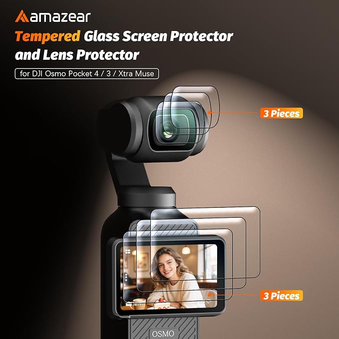AMAZEAR Lens Screen Protector for DJI Osmo Pocket 4/3 / Xtra Muse, Pocket4 - Image 2
