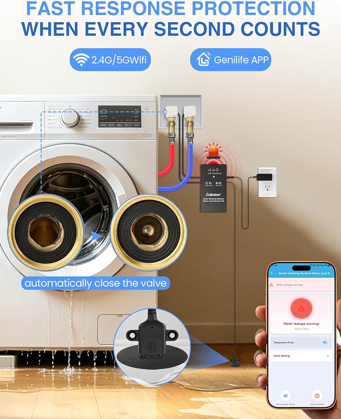 WiFi Washing Machine Water Leak Detector Kit - Image 2