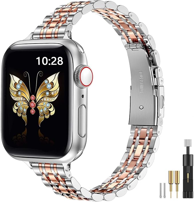 MioHHR Slim Metal Band Compatible by ProfessionalStainlessSteelWatchBandCase
