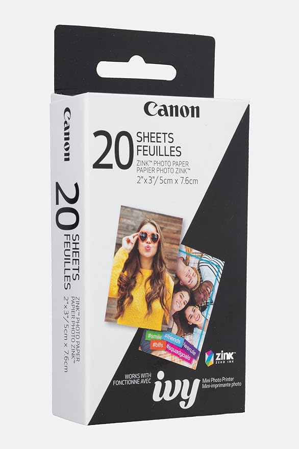Canon Photo Paper, 20 Sheets | ZINK Technology | Sticker Paper | Pack of 2 - Image 2