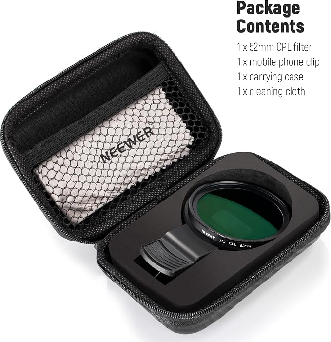 NEEWER 52mm CPL Filter for Phone, Clip On Circular Polarizing Lens Filter - Image 8