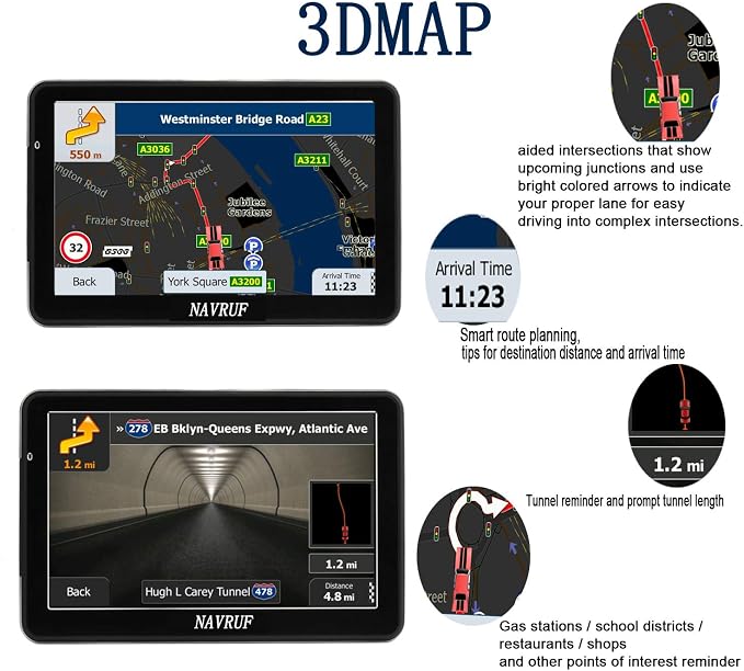 GPS Navigator for Car Truck RV，7 inch Touch Screen Latest 2026 Map, Support - Image 5
