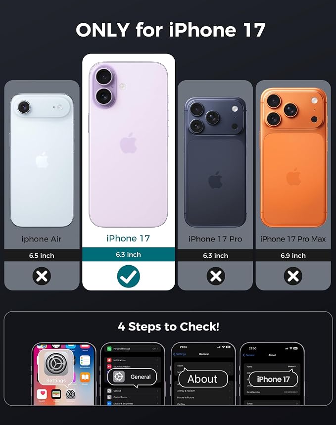 Goton for iPhone 17 Case with Privacy Tempered Glass Screen Protector & Camera - Image 2