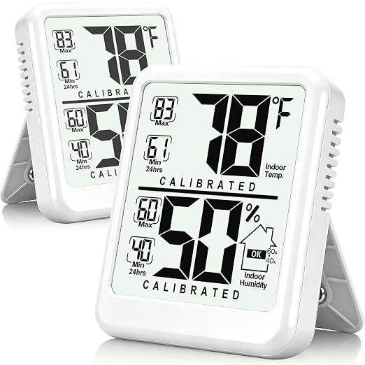 Antonki 2-Pack Room Thermometer, Digital Small Hygrometer Indoor Thermometer by Antonki