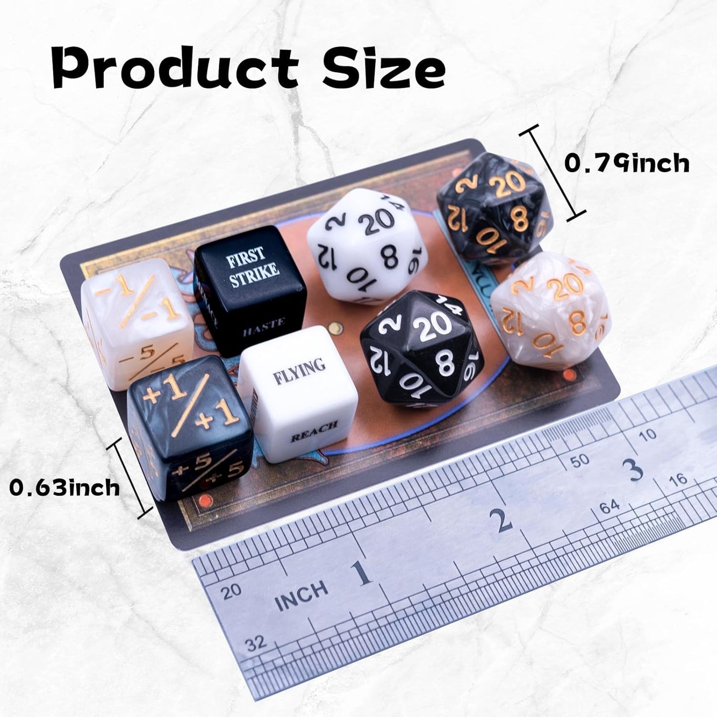 52 Pieces MTG Abilities Keywords Counter Dice and Life Counter Bulk Tokens Dice Set in 4 Colors with 4 D20 for MTG, TCG, Cards Gaming Accessories