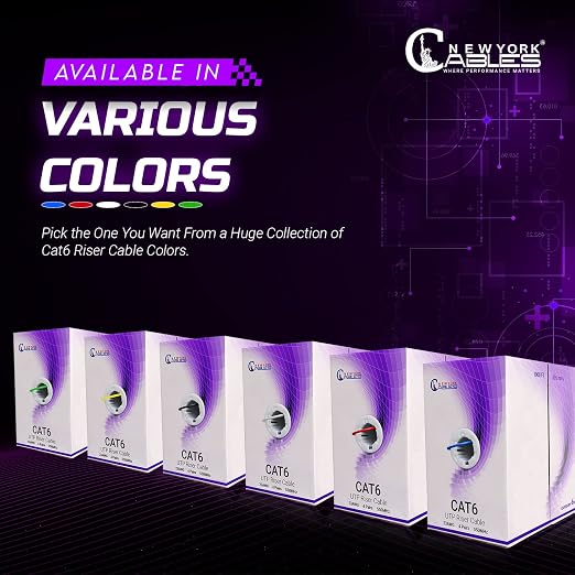 NewYork Cables | Cat6 Ethernet Cable 1000ft | Bulk Riser 23AWG, UTP 4 Pairs - Image 7