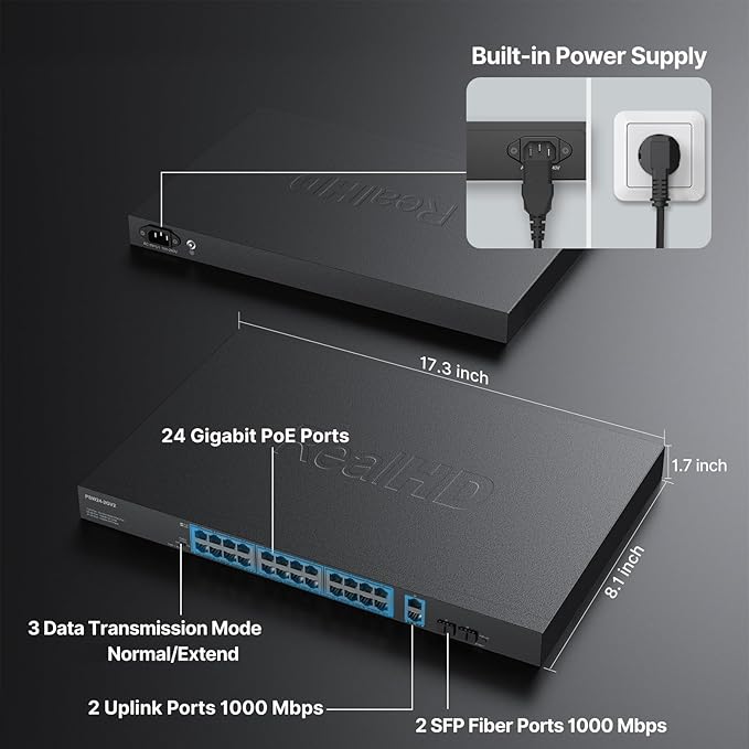 24 Port Full Gigabit PoE Switch - Image 2
