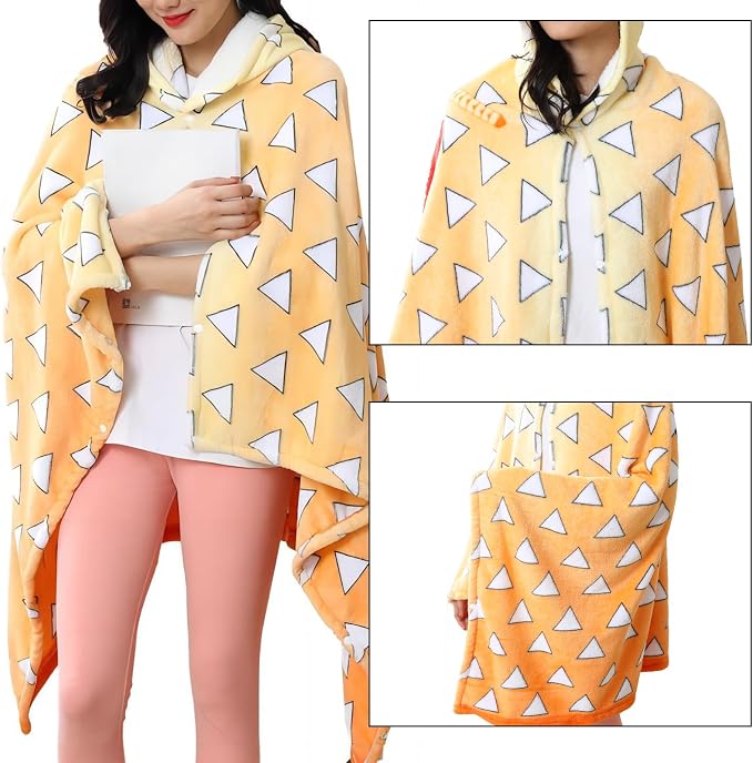 Juejuezi Hooded Wearable Blanket Hoodie Throw Blanket Cloak Cosplay Costume - Image 4