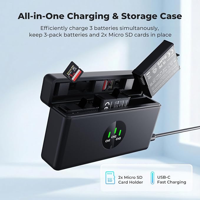 K&F Concept 3-Pack Action 6 Battery - Image 5