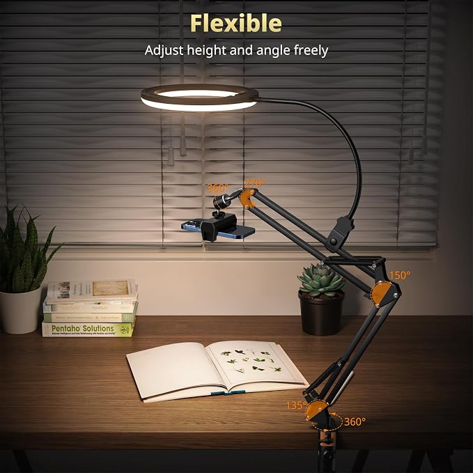 UBeesize 10" Ring Light with Overhead Phone Mount, LED Selfie Light with Stand - Image 6