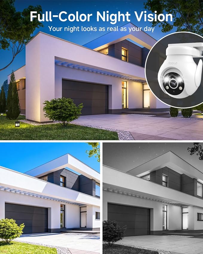 Noorio 2K Security Camera Outdoor 360° Pan/Tilt, Two Way Talk Wired Outdoor - Image 8