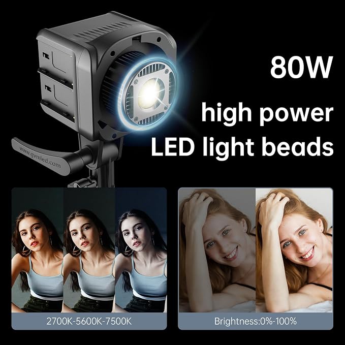 GVM SD80D 80W LED Video Light Kit - Image 2