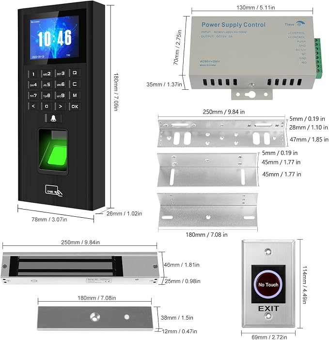Complete Biometric Fingerprint Security Access Control System Kit, RFID - Image 7