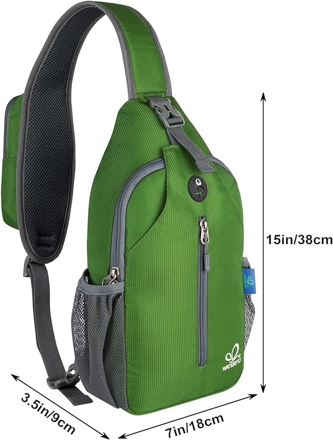 WATERFLY Crossbody Sling Backpack Sling Bag Travel Hiking Chest Bag Daypack - Image 2