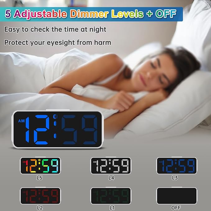 Peakeep Tiny Small Digital Alarm Clock Plug in - Image 4