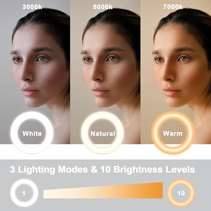 Ring Light Clip on Laptop Monitor, Webcam Light 10 Brightness Level Video - Image 2